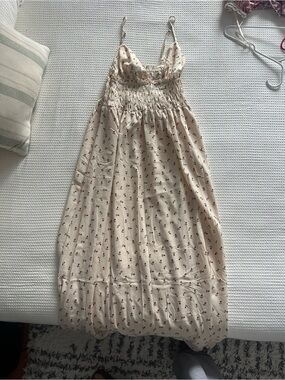Princess Polly Cream Slip Dress with Pink Floral Print